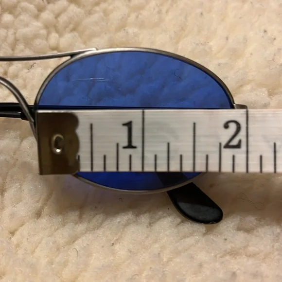 Stylish Oval Blue Lens Sunglasses - Picture 17 of 17